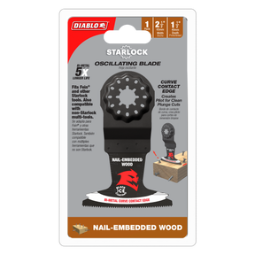 Diablo Starlock Bi-Metal Oscillating Blades for Nail-Embedded Wood