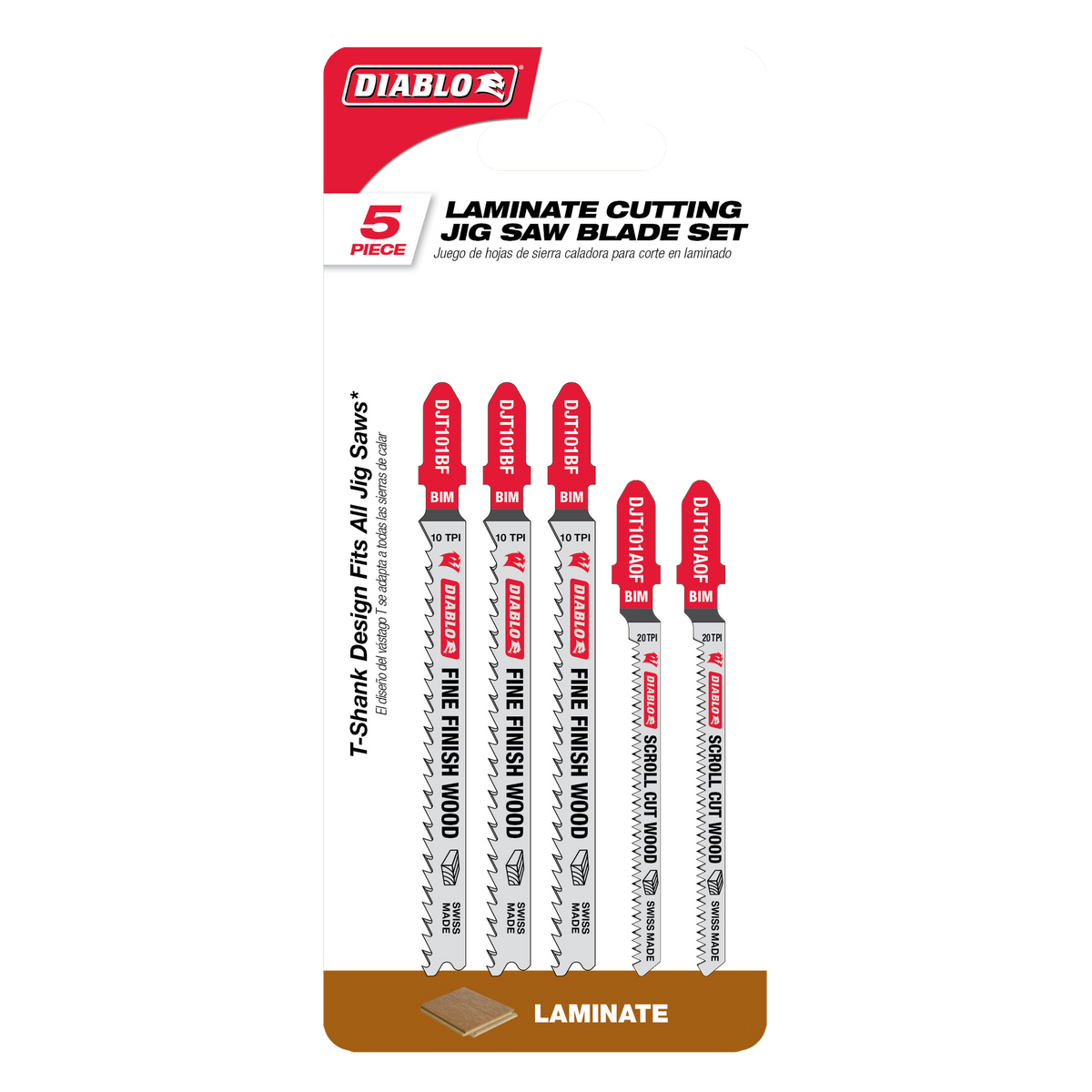 Diablo Bi-Metal T-Shank Jig Saw Blade Set for Laminate Cutting