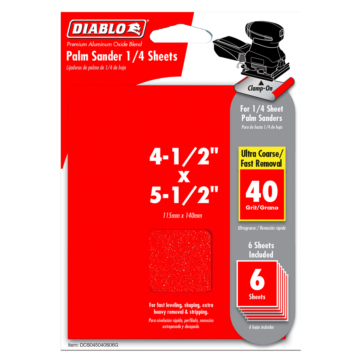 Diablo 4-1/2 in. x 5-1/2 in. Palm Sander 1/4 Sheet
